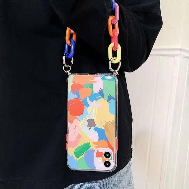 Artsy Painted Chain Phone Case For iPhone