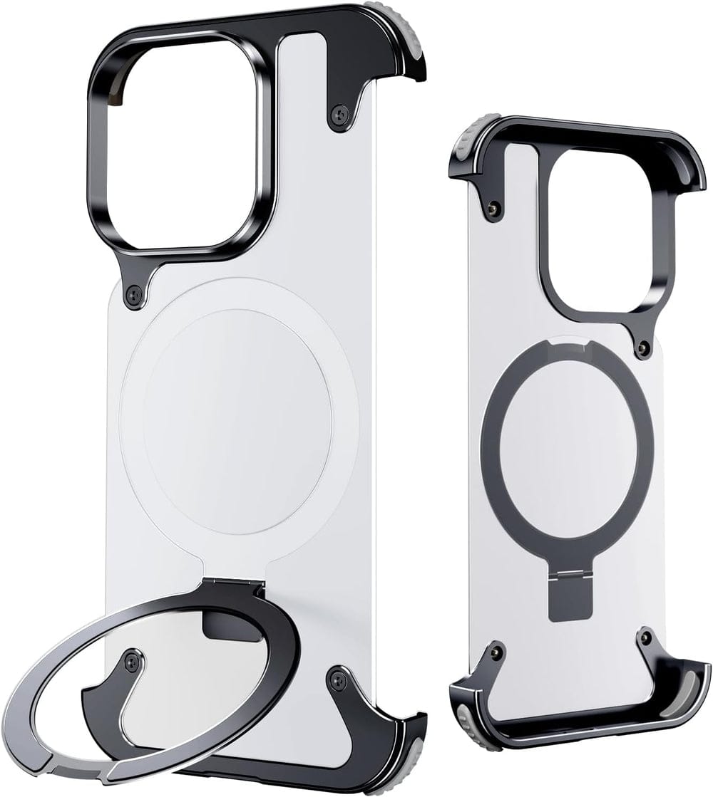 Metal Frameless Armoured Case with Kickstand For iPhone