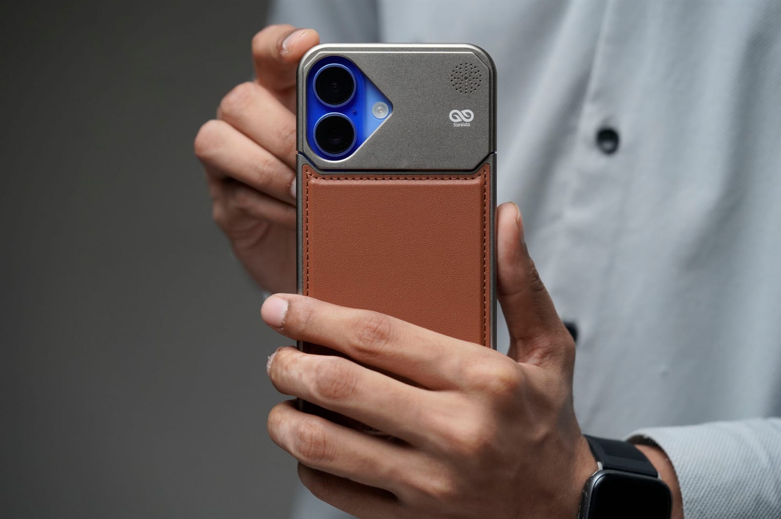 Titanium Frame Vegan Leather Case For iPhone