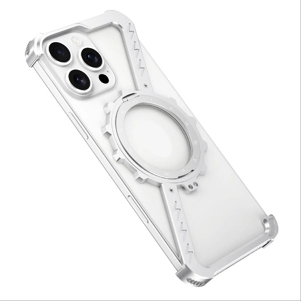 Z-Shape Gear Metal Magnetic Holder Case For iPhone