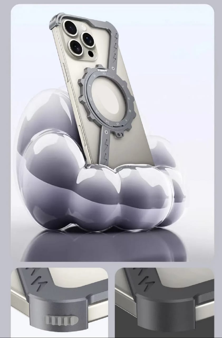 Z-Shape Gear Metal Magnetic Holder Case For iPhone