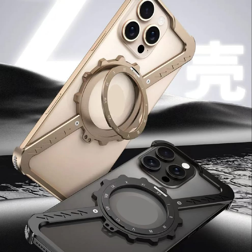 Z-Shape Gear Metal Magnetic Holder Case For iPhone