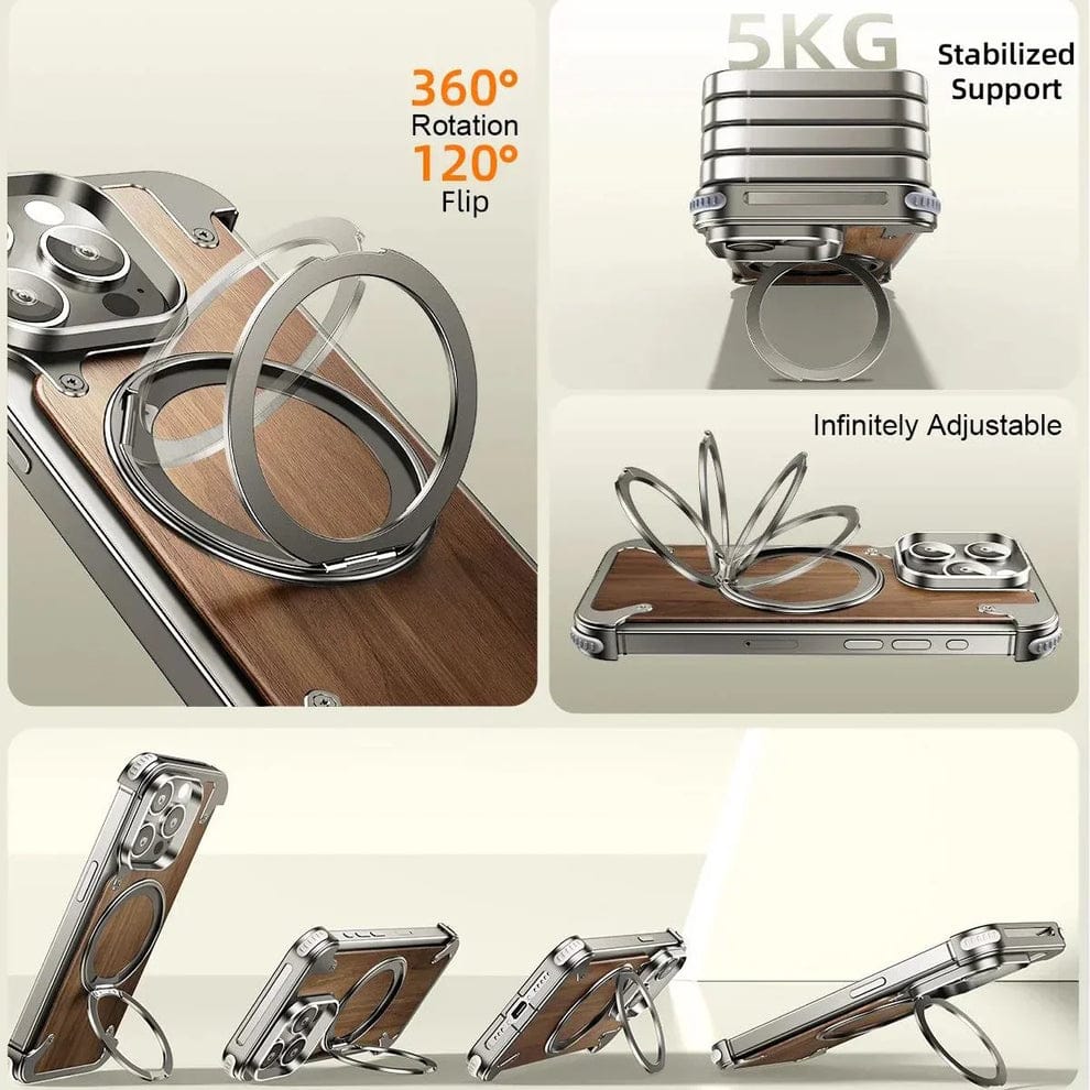 Luxury Wooden Metal iPhone Case