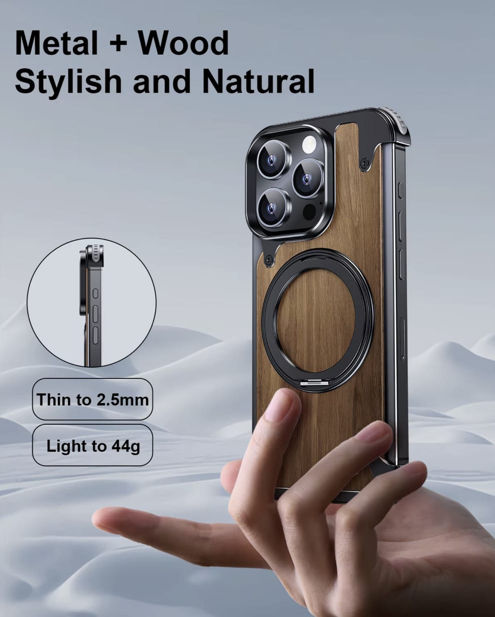 Luxury Wooden Metal iPhone Case
