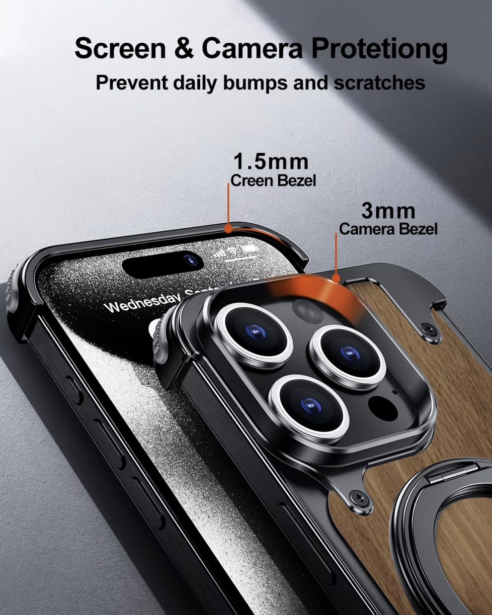 Luxury Wooden Metal iPhone Case