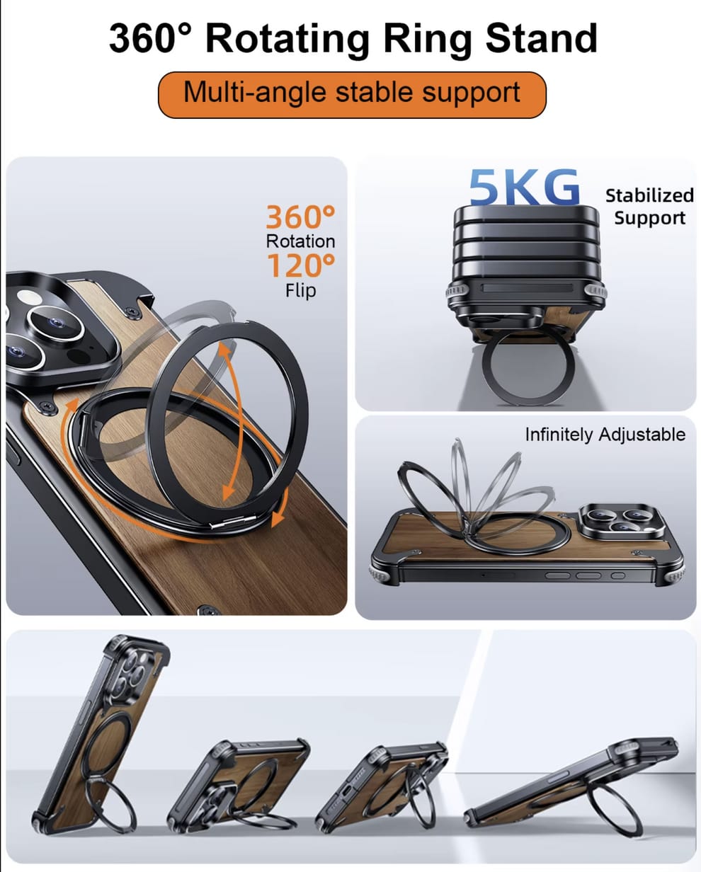 Luxury Wooden Metal iPhone Case