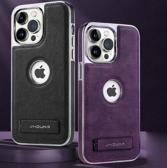 Exclusive Leather Bracket Holder Case For iPhone