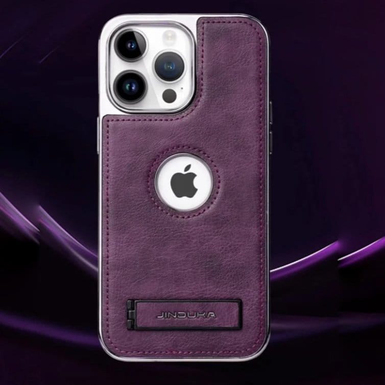 Exclusive Leather Bracket Holder Case For iPhone