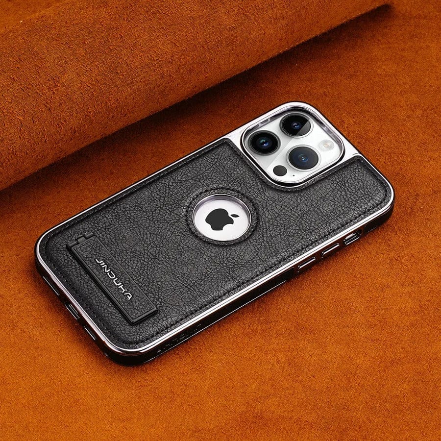 Exclusive Leather Bracket Holder Case For iPhone