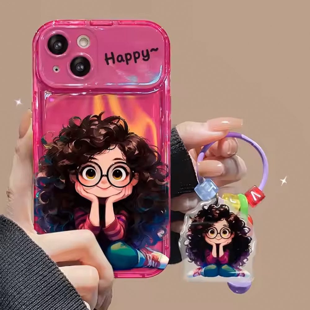 Cartoon Geek Girl Mirror iPhone Case