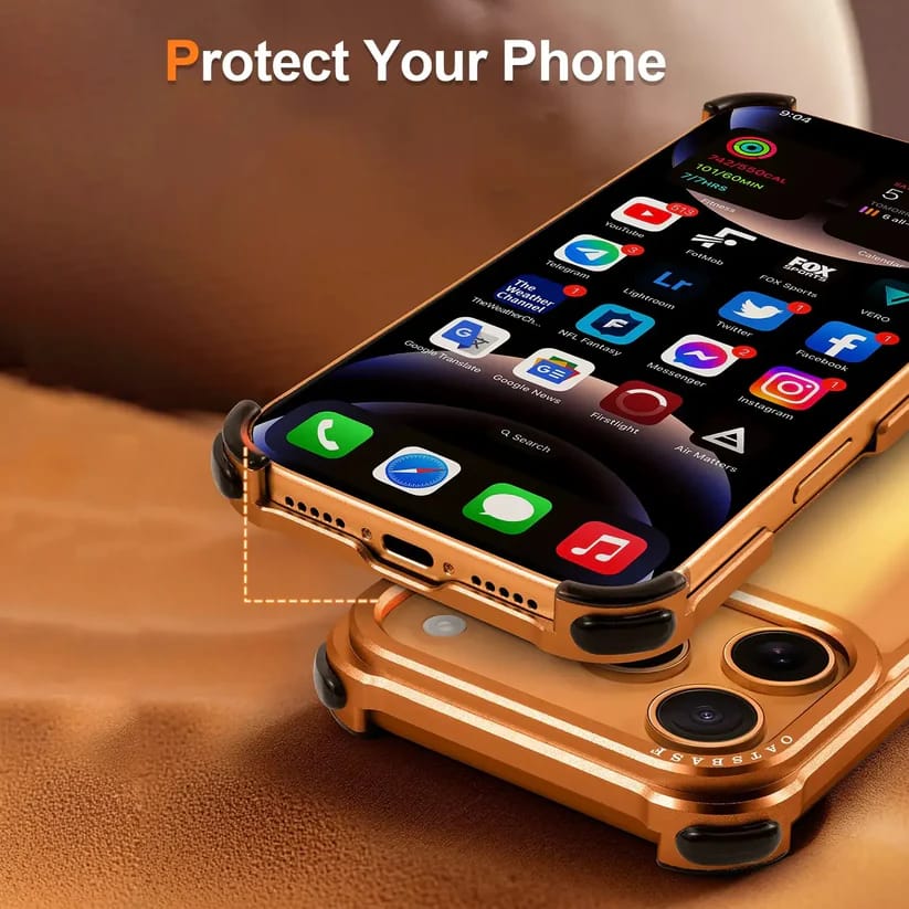 Metallic Frame Corner Guard Case for iPhone