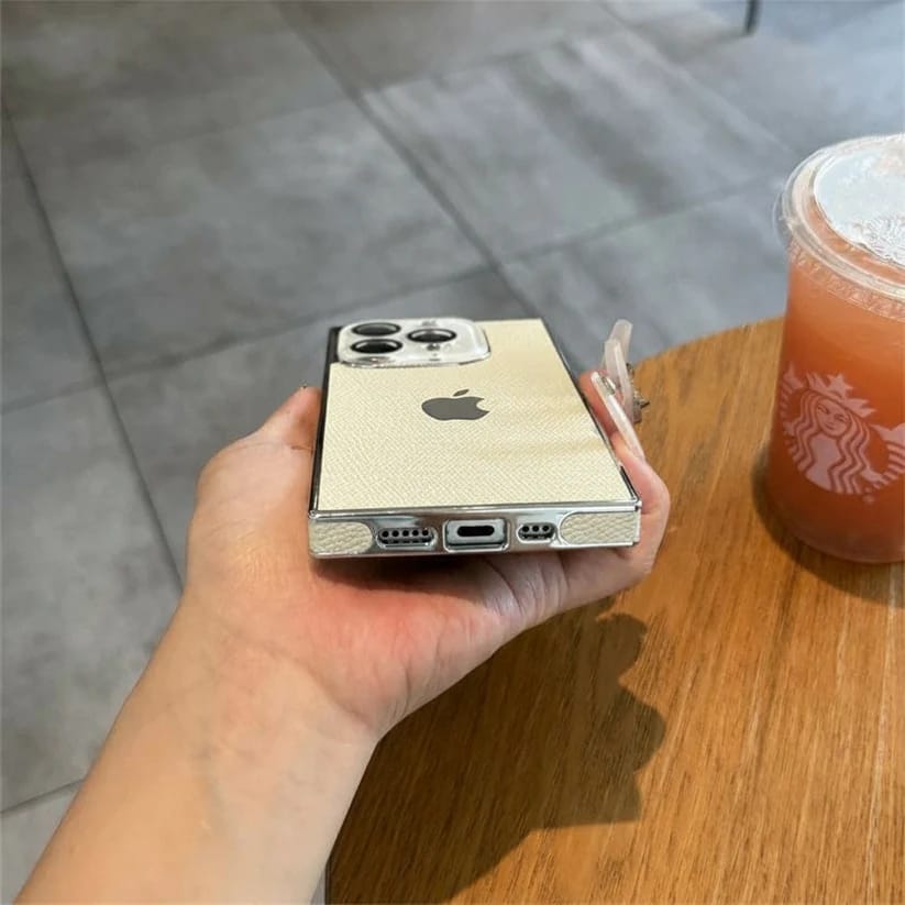 Novaro Premium Leather Metallic Case for iPhone
