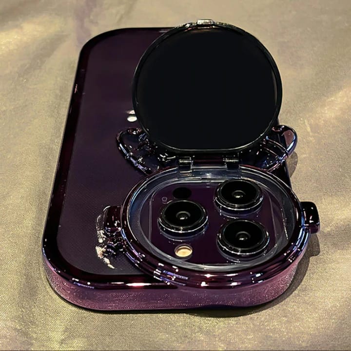 Astronaut Lens Bracket Electroplated Phone Case
