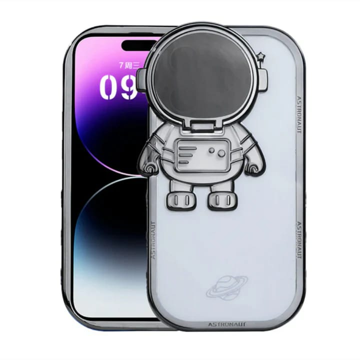 Astronaut Lens Bracket Electroplated Phone Case