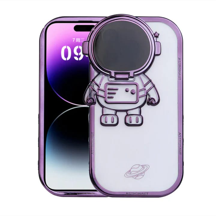 Astronaut Lens Bracket Electroplated Phone Case